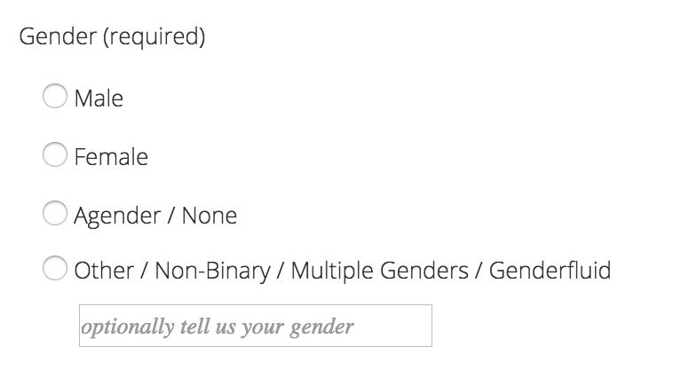 gender non binary form options