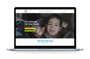 The Ultimate Car Seat Guide website displayed on a laptop